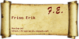 Friss Erik névjegykártya